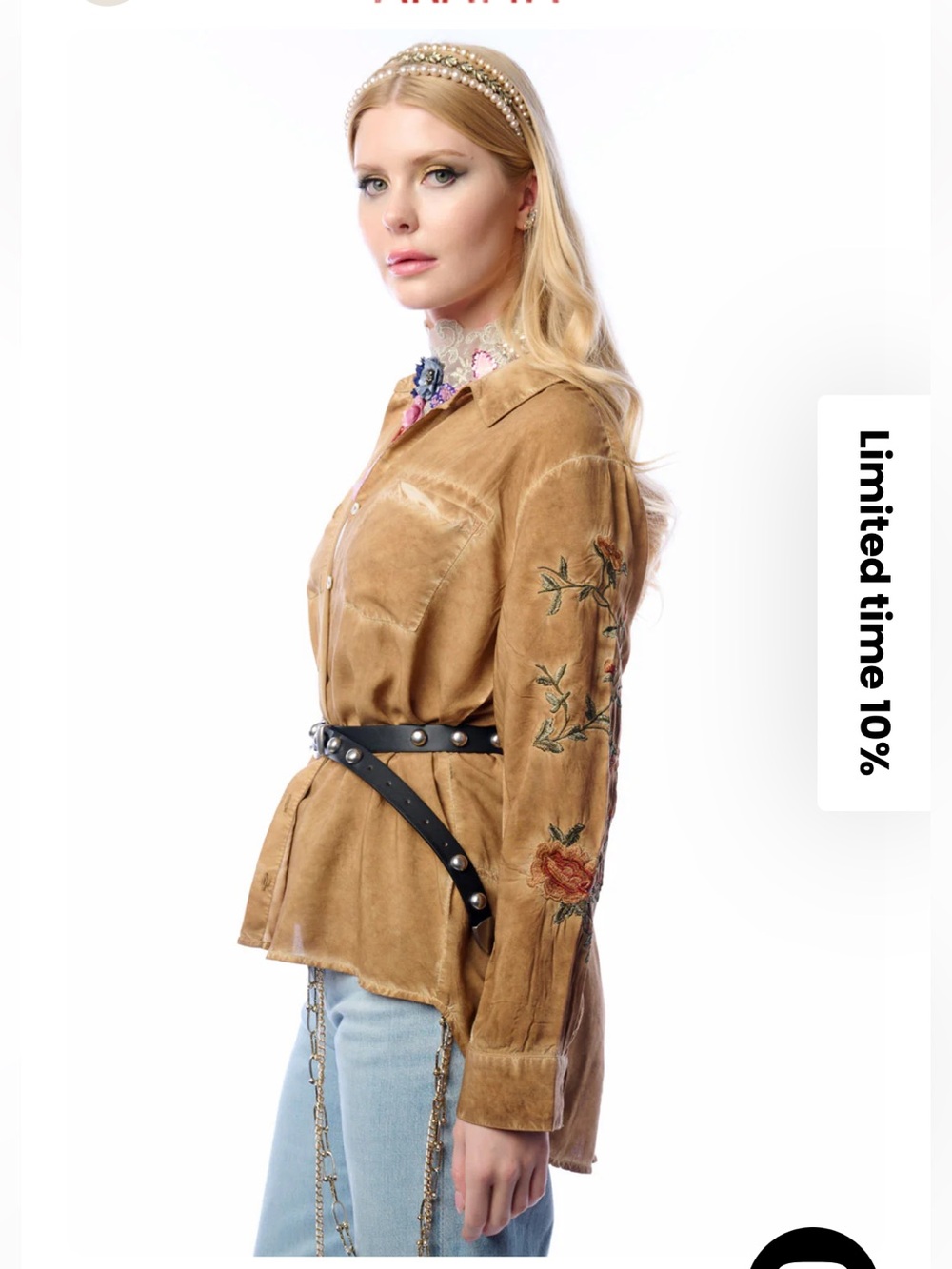 NWT Aratta Silent Journey- Kate Shirt- Vintage Brown - Picture 4 of 16